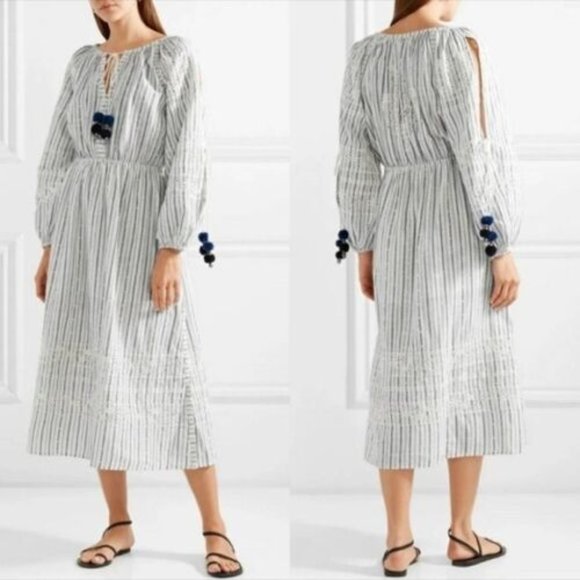 LoveShackFancy Embroidered Isla Midi Dress Medium NWT - Picture 2 of 6